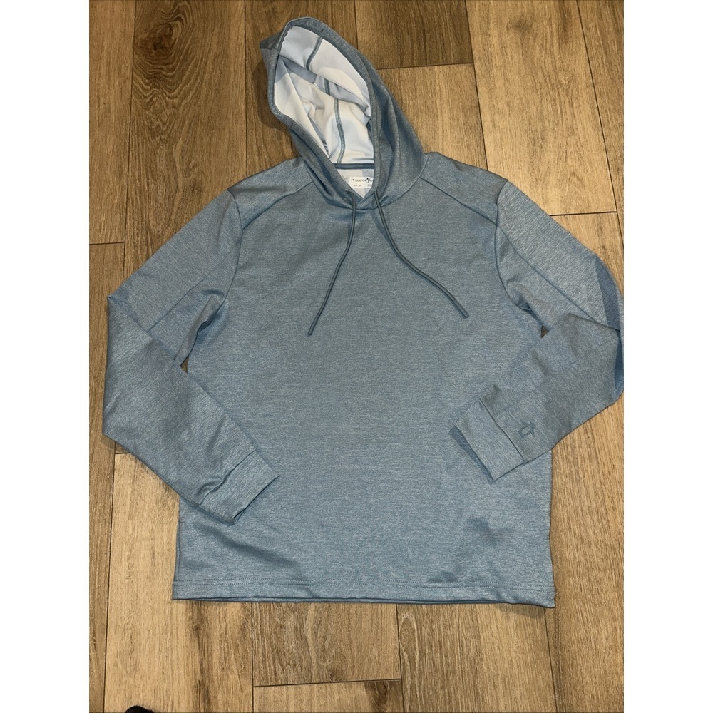 Penguin Sport Mens Blue Heathered Performance Hoodie Sweatshirt Small NEW